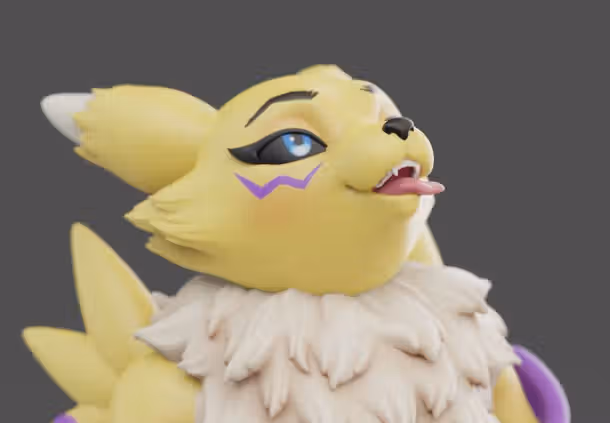 Renamon Phone Holder Statue | Digimon by Anyonensfw SFW,NSFW 3d printed statue,3d printed,Renamon Phone Holder ,Digimon statue,nsfw statue,3d printed figure