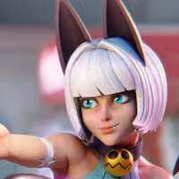 Ms. Fortune Statue | Skullgirls Fan Art by 3Dmoonn SFW,NSFW 3d printed,3d printed statue,Ms. Fortune Statue,Skullgirls statue,nsfw statue