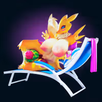 Renamon Watermelon Bikini Statue | Digimon Fan Art by Officer Rhu SFW,NSFW,Futa 3d printed,Renamon statue,futa statue,Digimon statue,furry statue,nsfw statue,futa figurines,futanari figurines,futanari statue