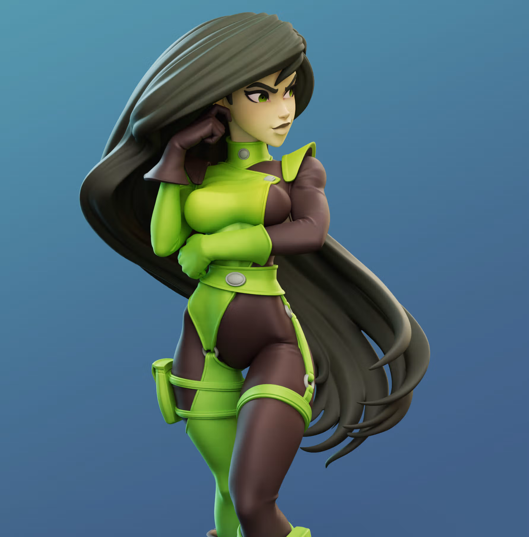 Statue Shego | Kim Possible Fan art par Dinamuuu3d SFW,NSFW 3d printed statue,3d printed,Kim Possible Statue ,3d printed figure,nsfw statue,Shego Statue 