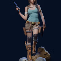 Statua Lara Croft | Tomb Raider Fan art di E.S Monster SFW,NSFW 3d printed,3d printed statue,Lara Croft Statue ,nsfw statue,Tomb Raider statue