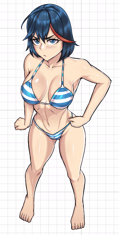 Ryuko Matoi Bikini Sticker | Kill la Kill Vinyl Sticker SFW,NSFW sfw sticker,Ryuko Matoi sticker,nsfw sticker,Kill la Kill stickers,anime girl sticker