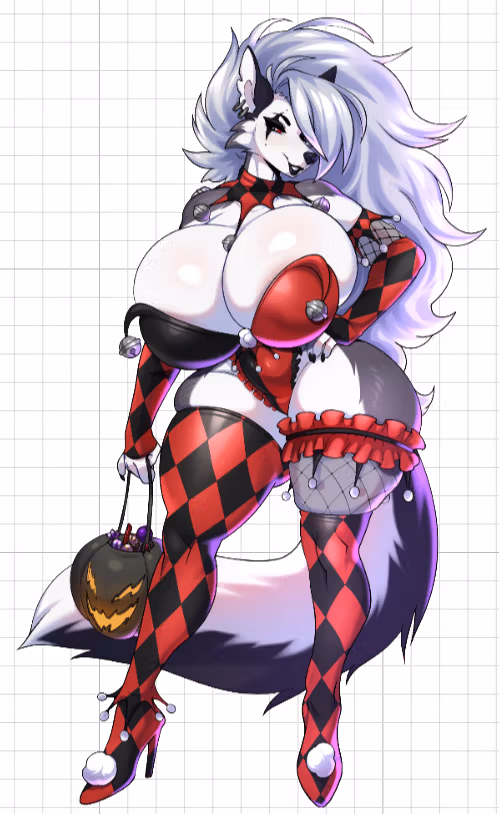 Loona Halloween Sticker | Helluva Boss Vinyl Sticker SFW furry sticker,Helluva Boss sticker,sfw sticker,loona sticker,Halloween sticker
