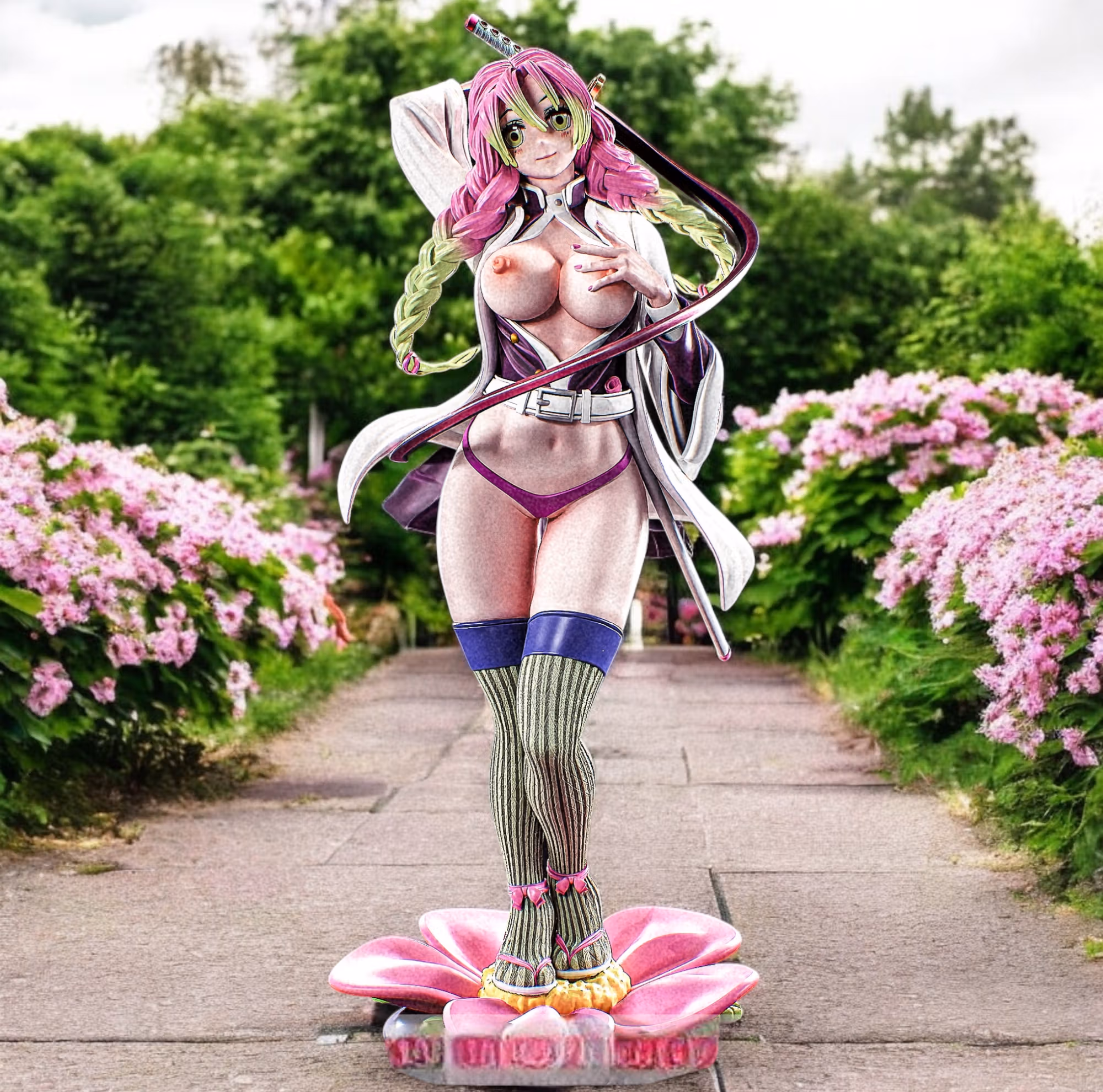 Mitsuri Kanroji Statue | Demon Slayer Fan Art by PEACHFIGURE SFW,NSFW 3d printed statue,3d printed,nsfw statue,3d printed figure,Mitsuri Kanroji statue,Demon Slayer statue