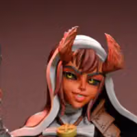 Tiefling Battle Cleric Miniature | DnD Fan Art by Jigglystix SFW 3d printed,miniature,dnd miniature,Tiefling Battle Cleric,3d printed miniature