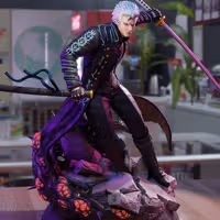 Vergil Statue | Devil May Cry Fan Art by 3Dmoonn SFW 3d printed,3d printed statue,Vergil Statue,Devil May Cry statue,3d printed figure