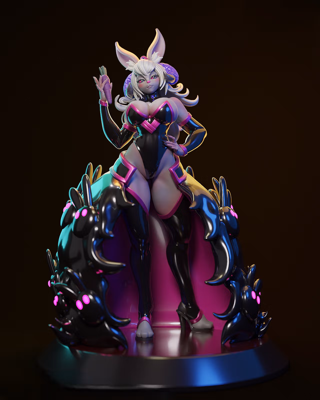 Empress Celestine Rabbit Statue | Subverse Fan Art by E.S Monster SFW,NSFW 3d printed statue,3d printed,Empress Celestine Rabbit statue,nsfw statue,3d printed figure,subverse statue