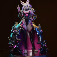 Empress Celestine Rabbit Statue | Subverse Fan Art by E.S Monster SFW,NSFW 3d printed statue,3d printed,Empress Celestine Rabbit statue,nsfw statue,3d printed figure,subverse statue