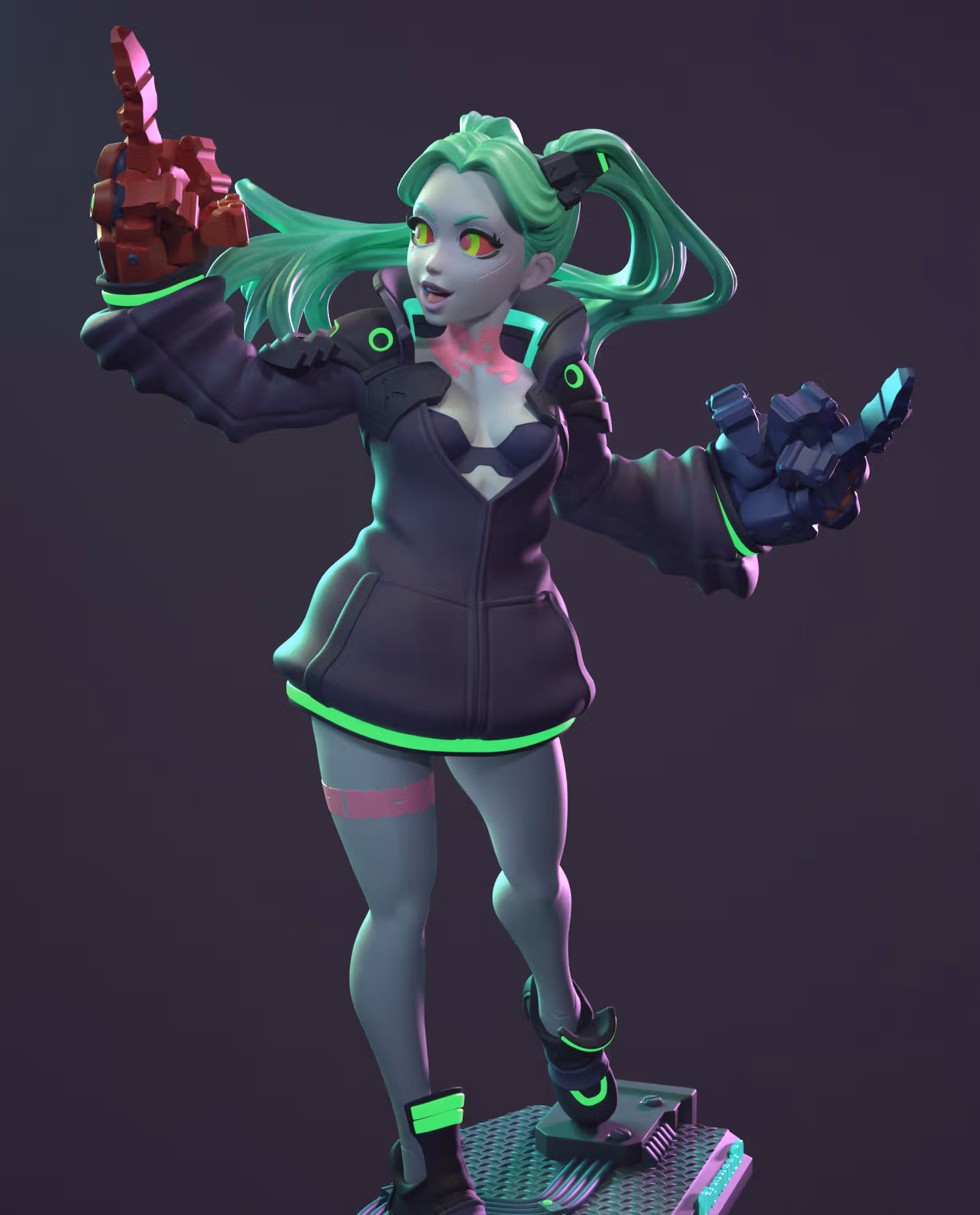 Rebecca Statue | Cyberpunk Edgerunners Fanart von Dinamuuu3d SFW,NSFW 3d printed statue,3d printed,Rebecca Statue ,3d printed figure,nsfw statue,Cyberpunk Edgerunners statue