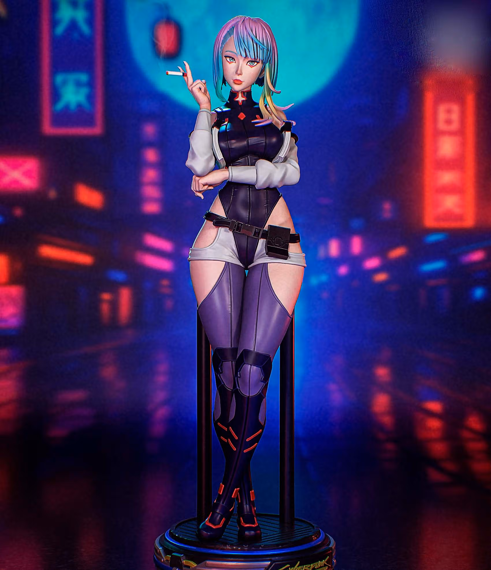 Lucy Statue | Cyberpunk2077 Fan Art by PEACHFIGURE SFW,NSFW 3d printed,3d printed statue,Cyberpunk statue,Lucy statue,nsfw statue