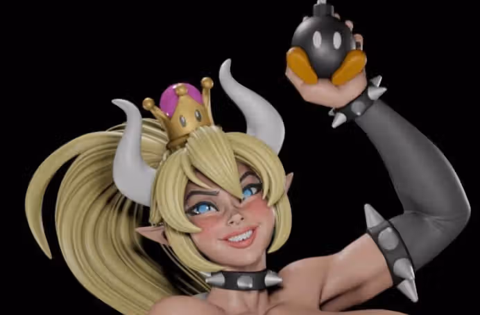 Bowsette Statue | Super Mario Fan Art by Digital Dark SFW,NSFW,Futa 3d printed statue,3d printed,nsfw statue,3d printed figure,Bowsette Statue,futa statue,Super Mario Statue,futa figurines,futanari figurines,futanari statue