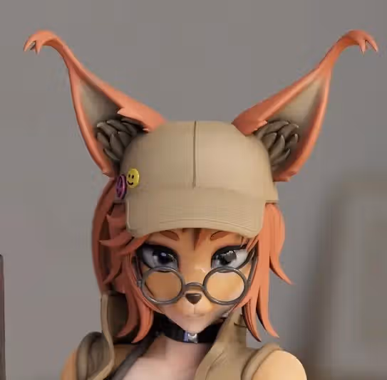 Fio Furry Statue | Metal Slug Fan Art by Momoji3d SFW,NSFW 3d printed statue,3d printed,nsfw statue,furry statue,3d printed figure,Metal Slug statue,Fio statue