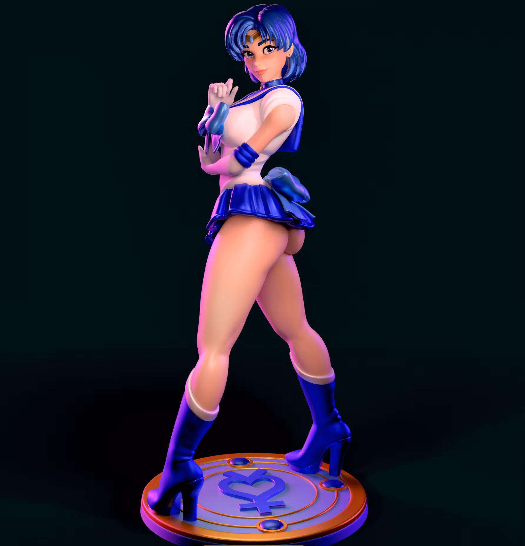 Statua Sailor Mercury | Sailor Moon Fan art di Azaak3d SFW 3d printed statue,3d printed,sfw statue,Sailor Moon statue,Sailor Mercury statue