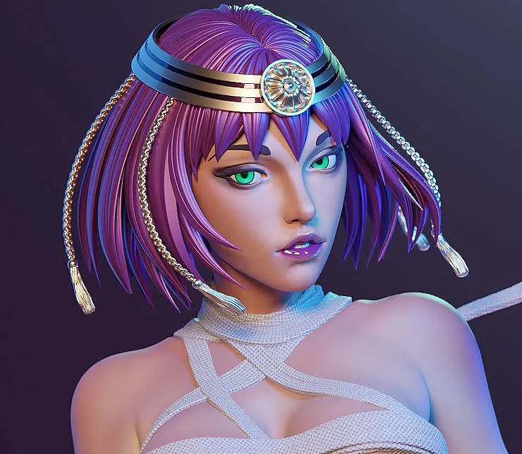 Menat Statue | Street Fighter Fanart von E.S Monster SFW,NSFW 3d printed statue,3d printed,nsfw statue,3d printed figure,menat statue,street fighter statue