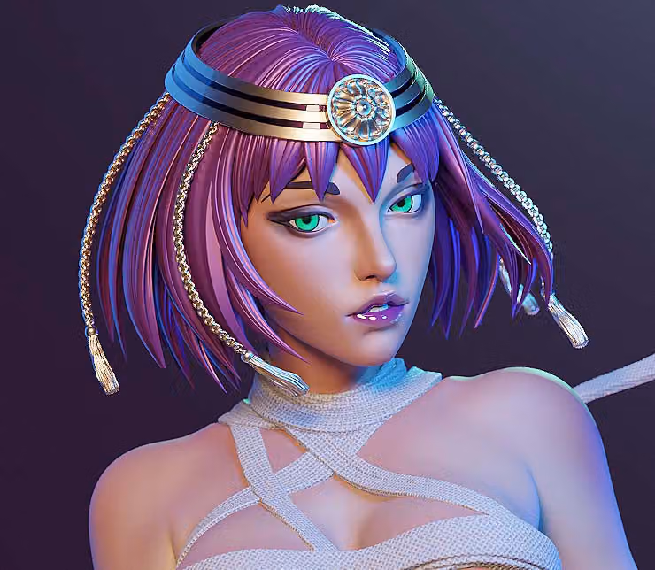 Menat Statue | Street Fighter Fan Art by E.S Monster SFW,NSFW 3d printed statue,3d printed,nsfw statue,3d printed figure,menat statue,street fighter statue