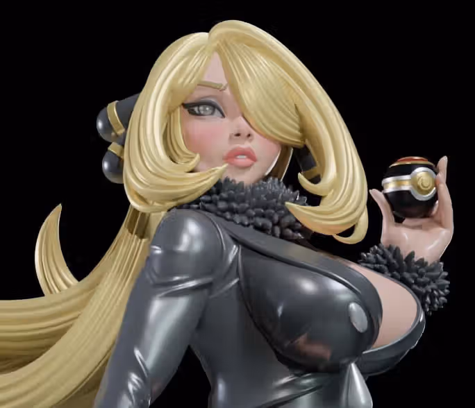 Cynthia Statue | Pokemon Fan Art by Digital Dark SFW,NSFW,Futa 3d printed statue,3d printed,nsfw statue,3d printed figure,futa statue,Cynthia Statue,Pokemon Statue,futa figurines,futanari figurines,futanari statue