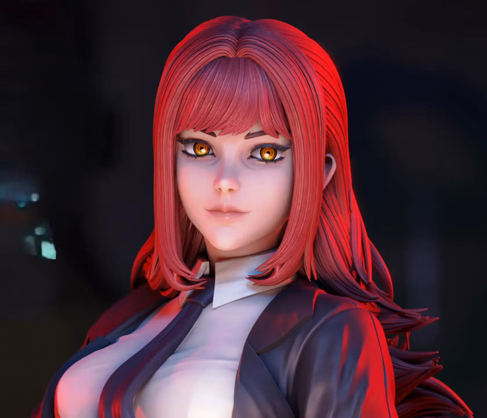 Makima Statue | Chainsaw Man Fan Art by 3Dmoonn SFW,NSFW 3d printed,3d printed statue,Makima Statue,Chainsaw Man statue,nsfw statue