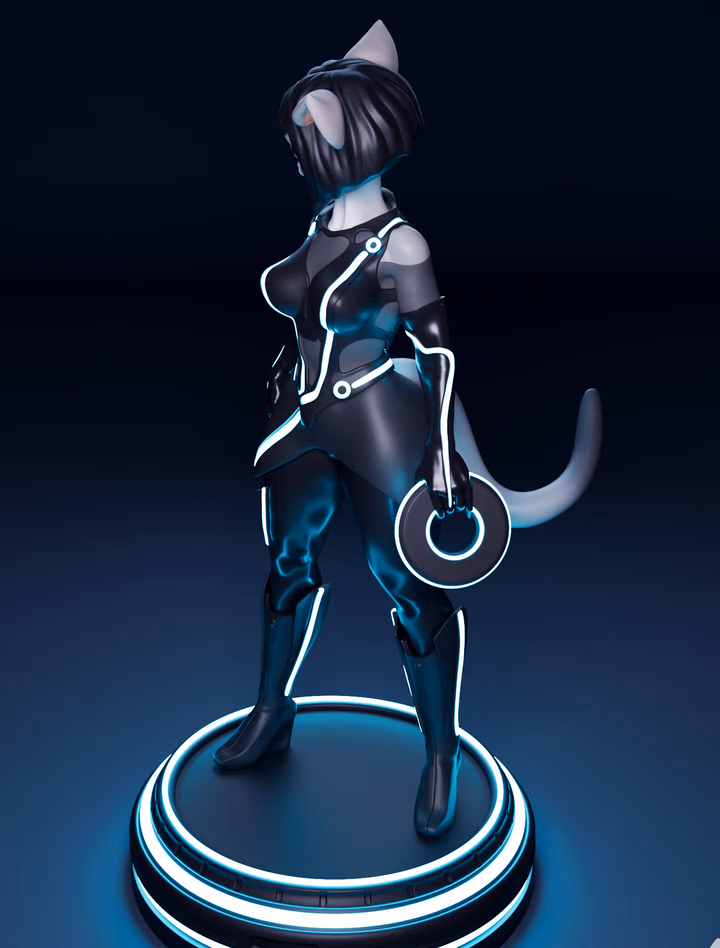 Statua Quorra Furry | Tron Fan Art di mowmaw SFW 3d printed,3d printed statue,Quorra statue,Tron statue,furry statue