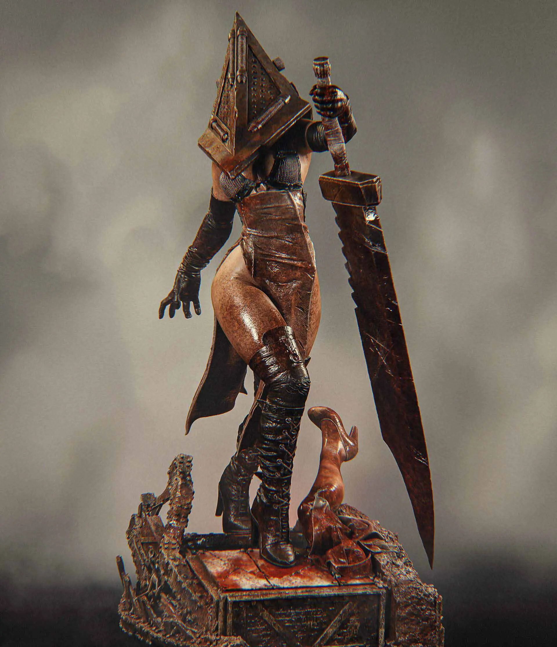 Pyramid Head Statue | Silent Hill Fan Art by Abe3D SFW,NSFW 3d printed statue,Pyramid Head Statue,Silent Hill statue,3d printed figure,3d printed,nsfw statue