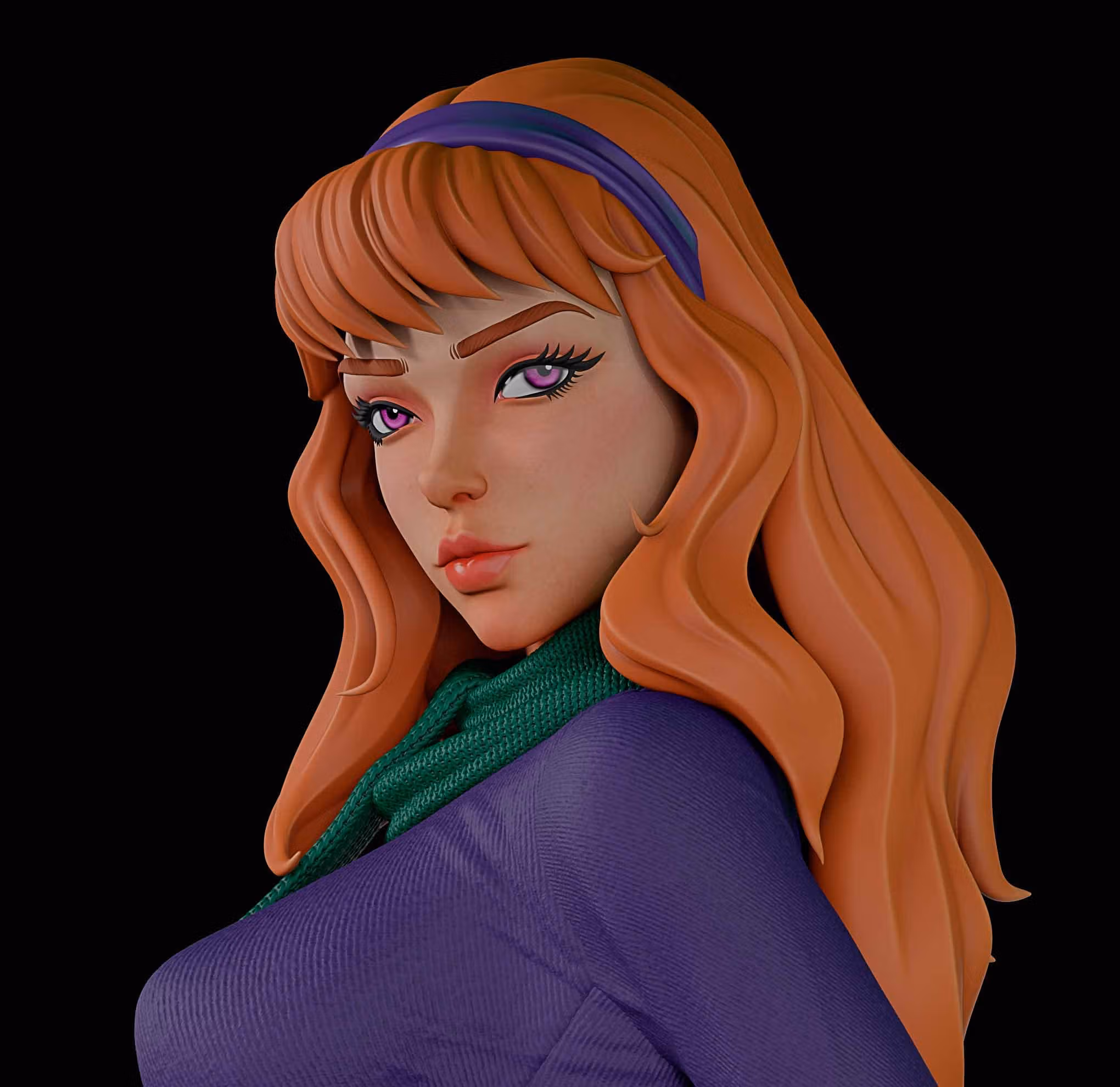 Figura Daphne | Scooby-Doo Fanart autorstwa Momoji3d SFW,NSFW 3d printed statue,3d printed,nsfw statue,Daphne Statue,Scooby-Doo statue