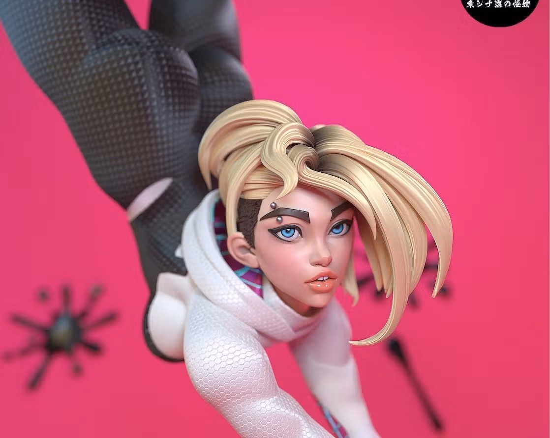 Spider-Gwen Statue | Spider-Verse Fan Art by E.S Monster SFW 3d printed statue,3d printed,3d printed figure,Spider-Gwen Statue,Spider-Verse Statue