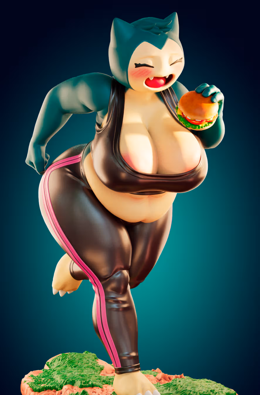 Statue Snorlax Chubby Furry | Pokémon Fan art par Officer Rhu SFW,NSFW,Futa 3d printed statue,3d printed,3d printed figure,Snorlax Chubby Statue,Pokemon Statue,futa statue,futa figurines,futanari figurines,futanari statue,nsfw statue,furry statue
