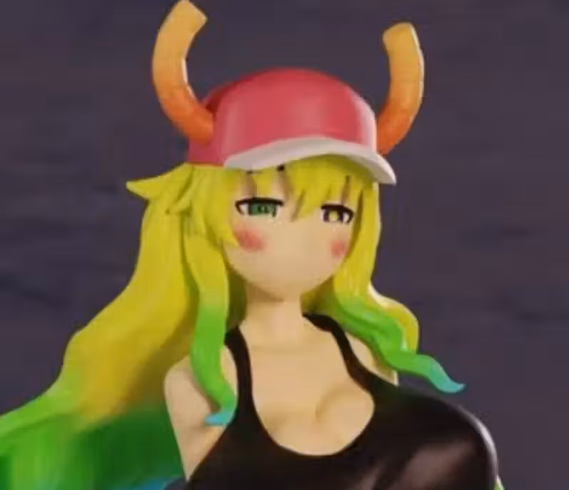 Lucoa Statue | The Maid Dragon Fan Art by PolyBitsArt SFW,NSFW 3d printed statue,3d printed,nsfw statue,3d printed figure,Lucoa statue,The Maid Dragon statue