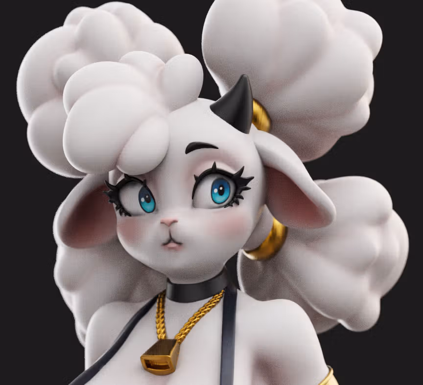 Lanolin Statue | Sonic the Hedgehog Fan Art by Anyonensfw SFW,NSFW,Futa 3d printed statue,3d printed,nsfw statue,3d printed figure,furry statue,Lanolin Statue,Sonic the Hedgehog Statue,futanari figurines,futanari statue,futa statue,futa figurines