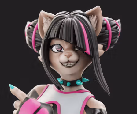 Juri Furry Statue | Street Fighter Fan Art by Anyonensfw SFW,NSFW,Futa 3d printed,3d printed statue,nsfw statue,futa statue,furry statue,Juri Furry Statue,Street Fighter,futa figurines,futanari figurines,futanari statue