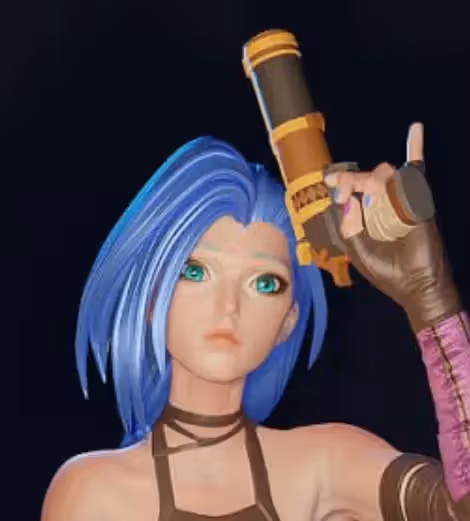 Jinx Statue | Arcane Fan Art by E.S Monster SFW,NSFW 3d printed statue,3d printed,Jinx Statue,nsfw statue,3d printed figure,Arcane statue,league of legends statue
