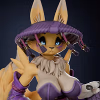 Renamon Samurai Furry Statue | Digimon Fan Art by Anyonensfw SFW,NSFW,Futa 3d printed,3d printed statue,nsfw statue,futa statue,furry statue,Renamon Statue,Digimon Statue,futa figurines,futanari figurines,futanari statue