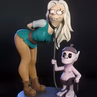 Queen Bean Statue | Disenchantment Fan Art by TorridaMinis SFW,NSFW 3d printed,3d printed statue,nsfw statue,3d printed figure,Disenchantment Statue,Queen Bean Statue