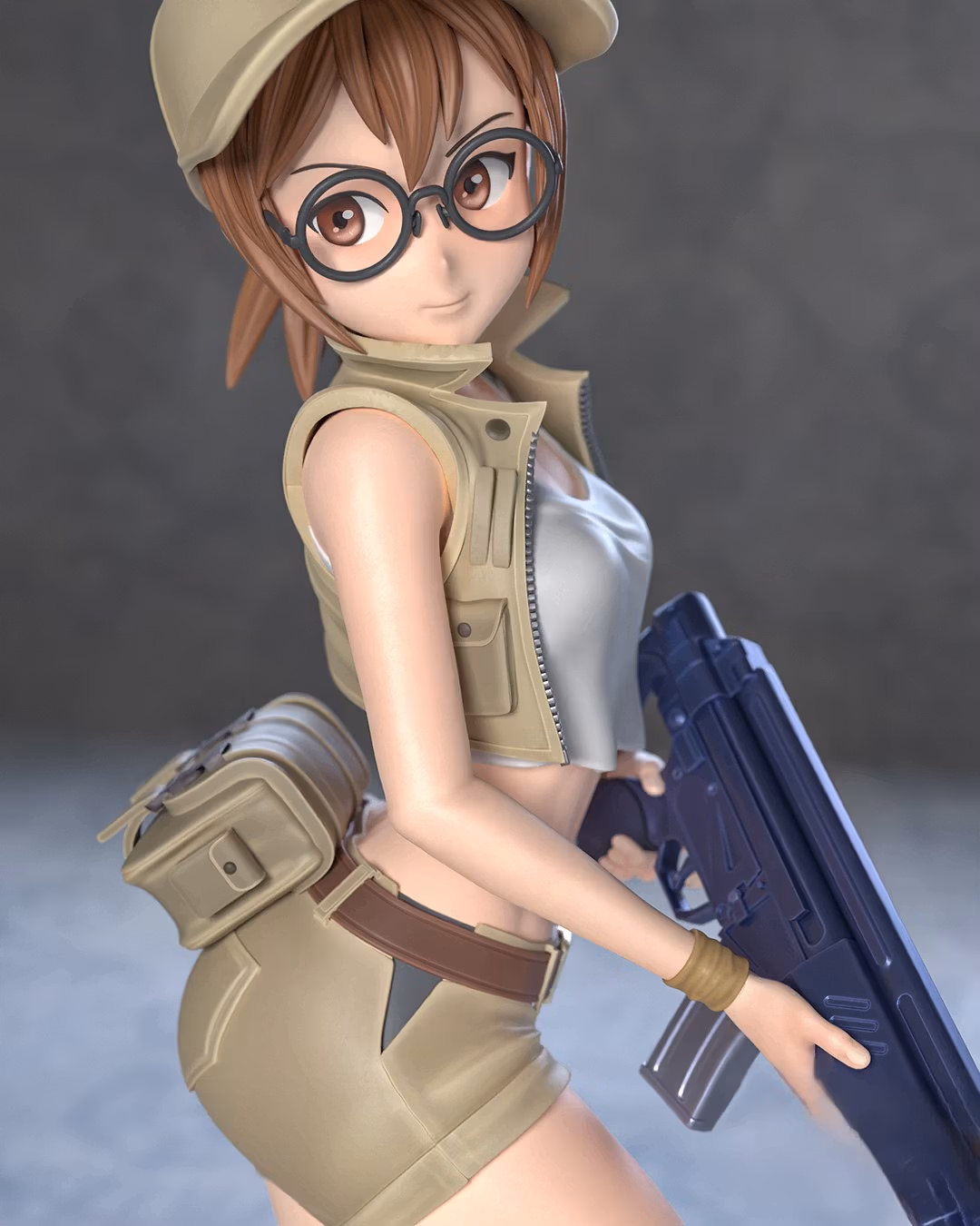 Fio Germi Statue | Metal Slug Fan Art by Azerama SFW,NSFW 3d printed,3d printed statue,nsfw statue,Fio Germi statue,Metal Slug statue