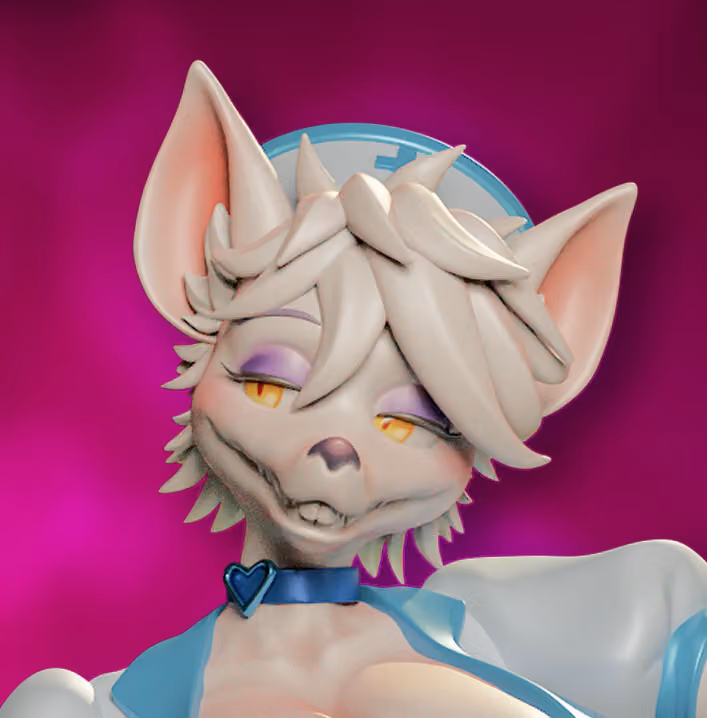 Nurse Flint Furry Statue | Original Fan Art by Onagaba SFW,NSFW,Futa 3d printed statue,3d printed,3d printed figure,Nurse Flint Statue,futa statue,futa figurines,futanari figurines,futanari statue,nsfw statue,furry statue