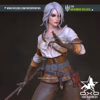 Ciri Statue | The Witcher Fan Art by OXO3D SFW,NSFW 3d printed statue,3d printed,nsfw statue,3d printed figure,Ciri Statue,The Witcher Statue