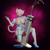 Nurse Flint Furry Statue | Original Fan Art by Onagaba SFW,NSFW,Futa 3d printed statue,3d printed,3d printed figure,Nurse Flint Statue,futa statue,futa figurines,futanari figurines,futanari statue,nsfw statue,furry statue