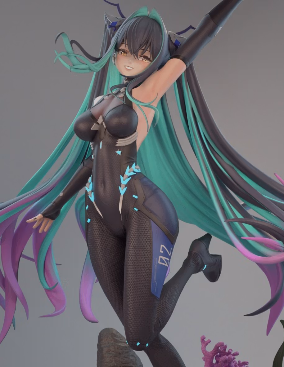 Siren Statue | NIKKE Fan Art by Rubim SFW 3d printed statue,Siren statue,NIKKE statue,3d printed figure,3d printed