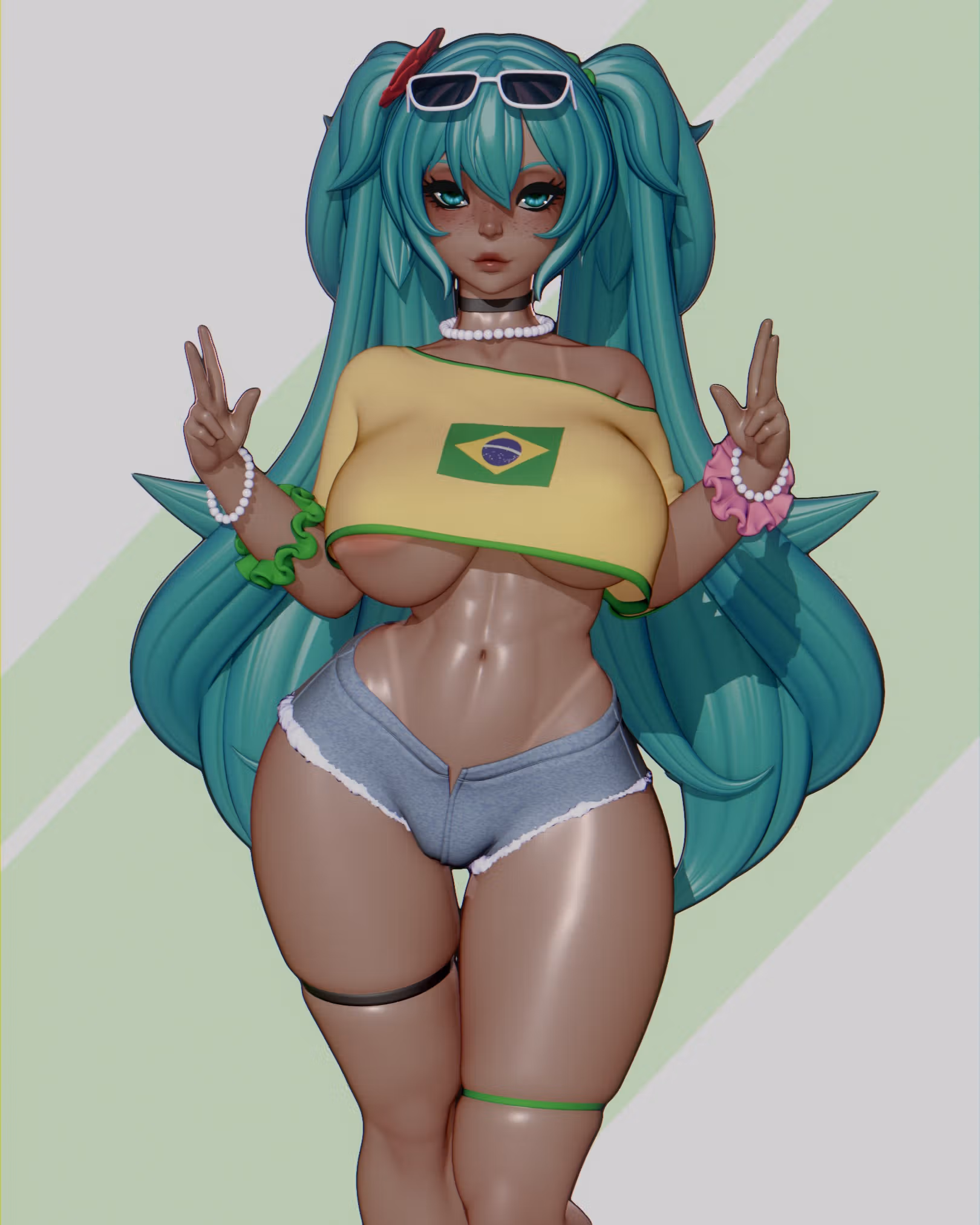 Statue Hatsune Miku Brazilian | Vocaloid Fan art par Rushzilla SFW,NSFW 3d printed statue,3d printed,3d printed figure,Zenless Zone Zero Statue,Hatsune Miku Brazilian Statue,nsfw statue