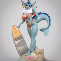 Statue Vaporeon Eevee | Pokemon Fan art par Anyonensfw SFW,NSFW,Futa 3d printed,3d printed statue,nsfw statue,futa statue,furry statue,Vaporeon Statue,Pokémon Statue,futa figurines,futanari figurines,futanari statue