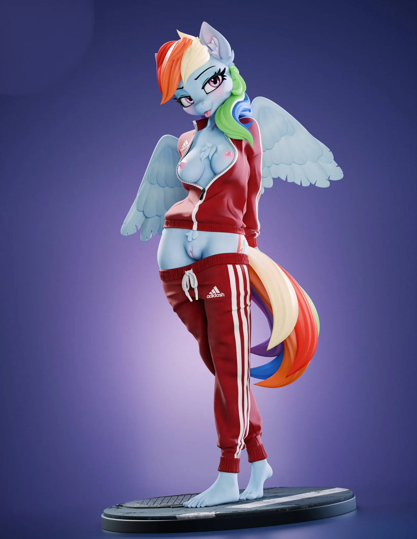 Rainbow Dash Furry Statue | My Little Pony Fan Art by Chyvak SFW,NSFW 3d printed figure,3d printed,My Little Pony Statue,Rainbow Dash statue,furry statue,nsfw statue