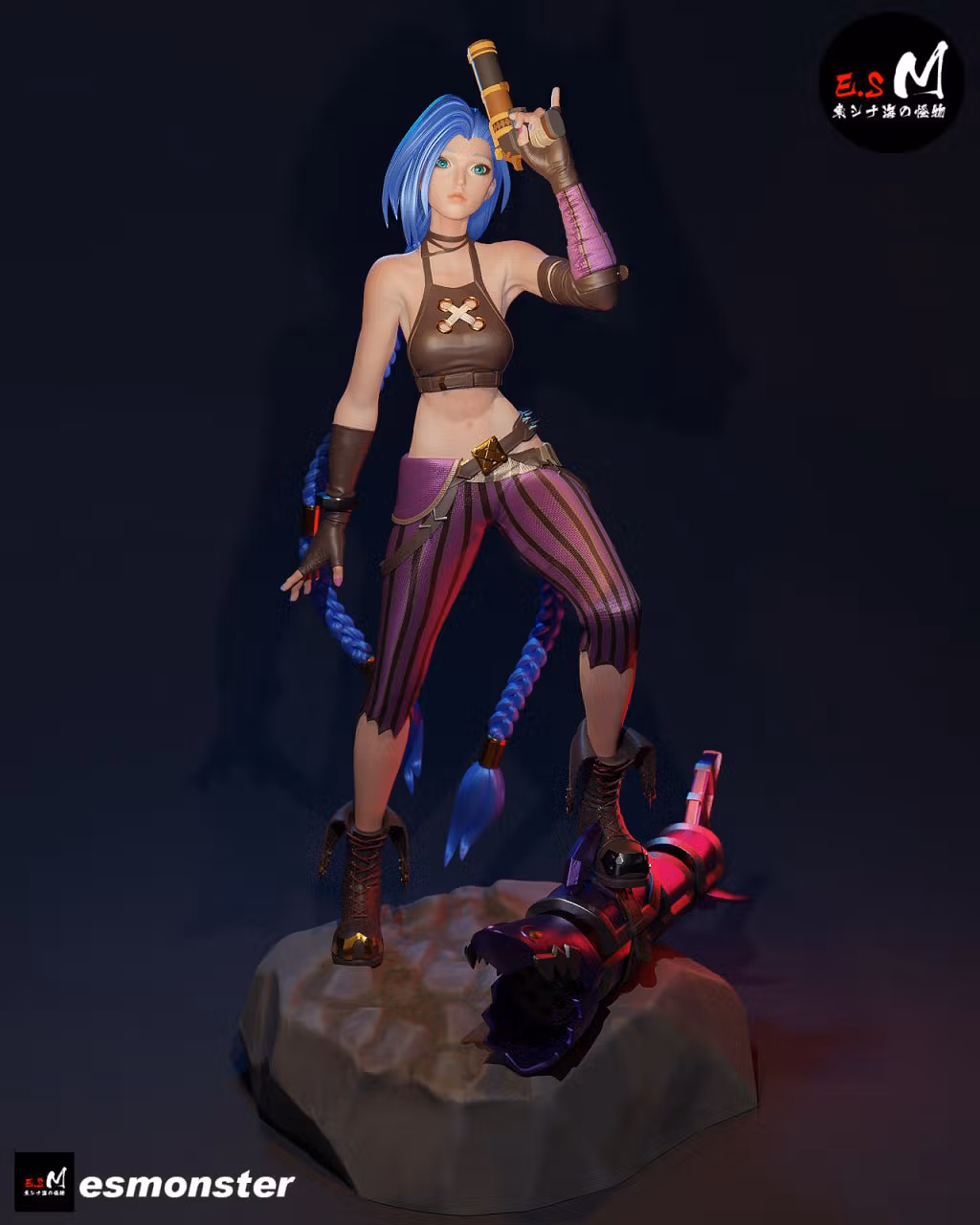 Figura Jinx | Arcane Fanart autorstwa E.S Monster SFW,NSFW 3d printed statue,3d printed,Jinx Statue,nsfw statue,3d printed figure,Arcane statue,league of legends statue