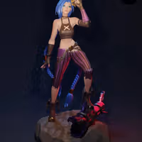 Figura Jinx | Arcane Fanart autorstwa E.S Monster SFW,NSFW 3d printed statue,3d printed,Jinx Statue,nsfw statue,3d printed figure,Arcane statue,league of legends statue