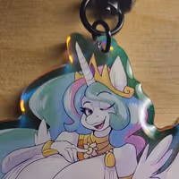 Princess Celestia V3 Furry Keychain | My Little Pony Acrylic Keychain SFW My Little Pony,Princess Celestia Keychain,furry keychain,sfw keychain
