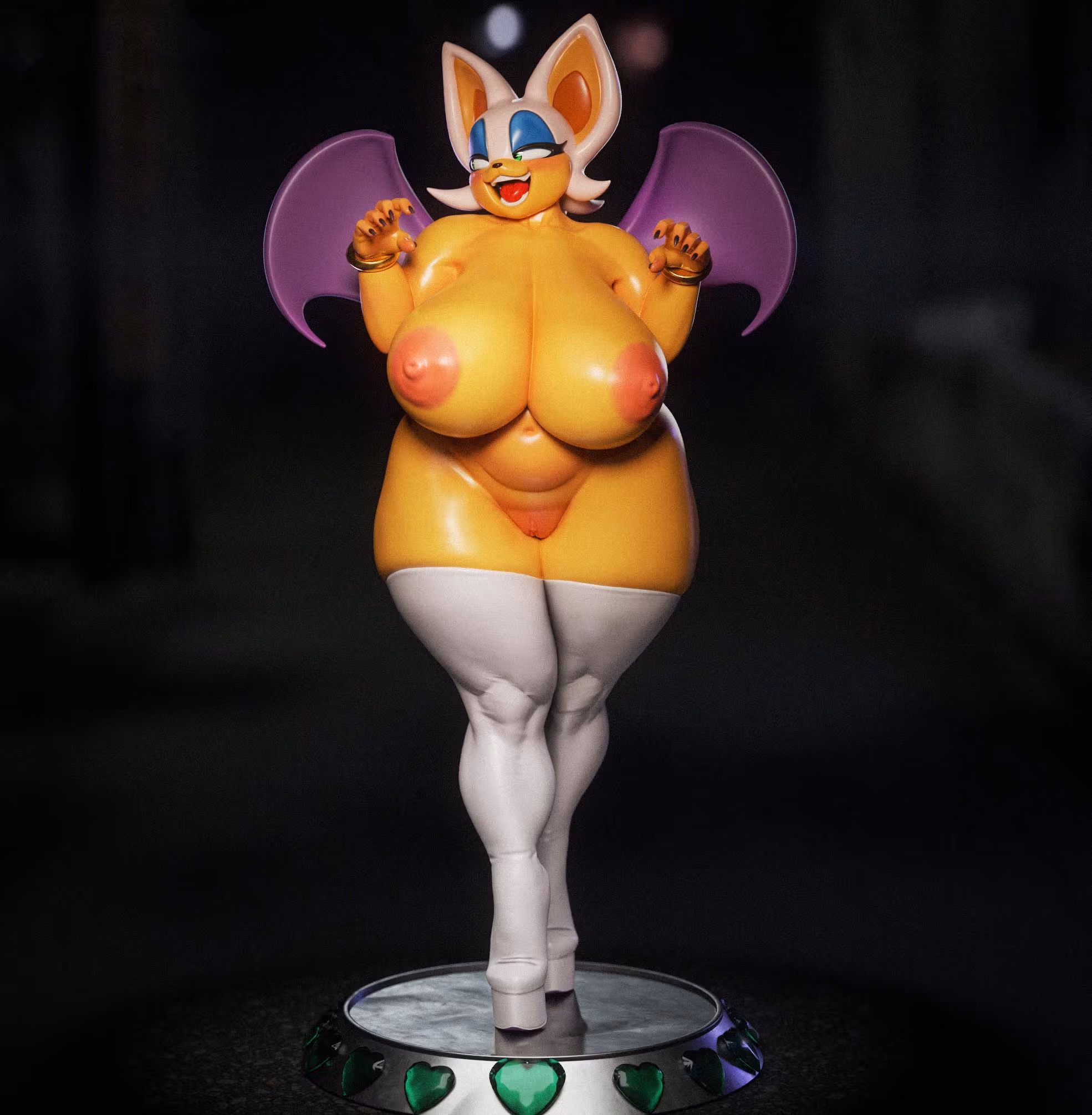 Statua Rouge Bikini Furry | Sonic the Hedgehog Fan art di Gatsu SFW,NSFW,Futa 3d printed statue,3d printed,nsfw statue,futa statue,Sonic the Hedgehog Statue,Rouge Bikini statue,futa figurines,futanari figurines,futanari statue,furry statue