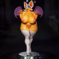 Statua Rouge Bikini Furry | Sonic the Hedgehog Fan art di Gatsu SFW,NSFW,Futa 3d printed statue,3d printed,nsfw statue,futa statue,Sonic the Hedgehog Statue,Rouge Bikini statue,futa figurines,futanari figurines,futanari statue,furry statue