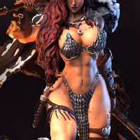 Red Sonja Statue | Marvel Fan Art by Pop Totem SFW null