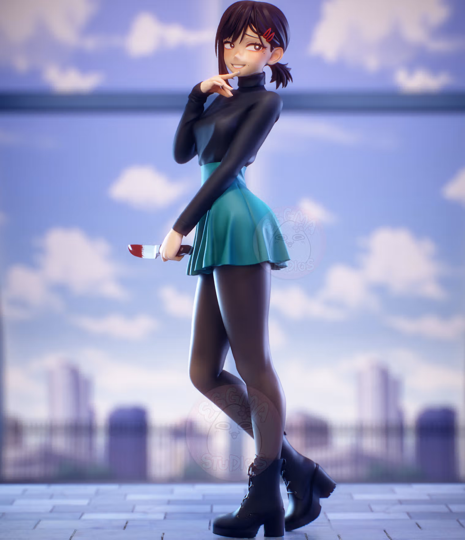 Figura Kobeni Higashiyama | Chainsaw Man Fanart autorstwa EggmaStudios SFW,NSFW 3d printed statue,3d printed,3d printed figure,Kobeni Higashiyama Statue,Chainsaw Man Statue,nsfw statue