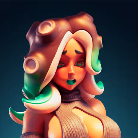 Marina Statue | Splatoon Fan Art by Officer Rhu SFW,NSFW,Futa 3d printed statue,3d printed,futa statue,nsfw statue,Marina Statue,Splatoon Statue,futa figurines,futanari figurines,futanari statue