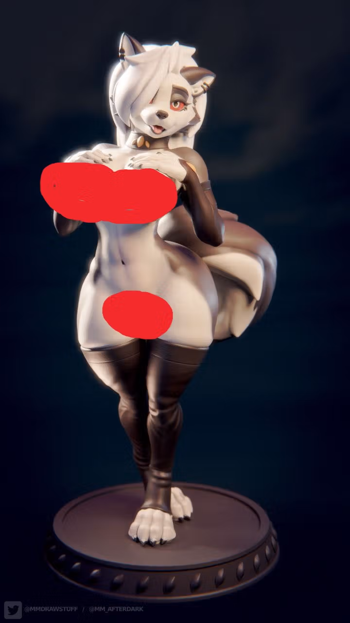 Loona NSFW Statue | Helluva Boss Fanart von MMAD NSFW 3d printed statue,3d printed,nsfw statue,Loona Statue,3d printed figure,furry statue,Helluva Boss