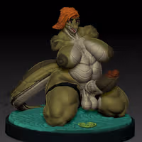 Statua Cocodrile Trap Furry | Original Fan art di MorganMorningstar NSFW,Futa 3d printed statue,3d printed,3d printed figure,Cocodrile Trap Statue,Original Statue,futa statue,futa figurines,futanari figurines,futanari statue,nsfw statue,furry statue